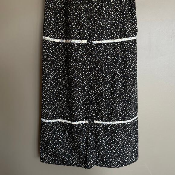 LA LIGNE Kate Floral Midi Sundress In Black Floral Size Small Tie Shoulder Chic - Picture 8 of 13